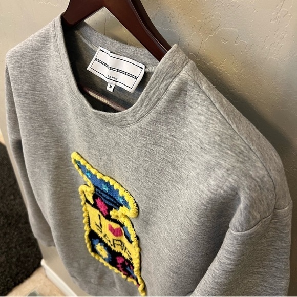 Michaela Buerger I love Paris perfume bottle sweatshirt with crochet detail, M - Picture 4 of 16